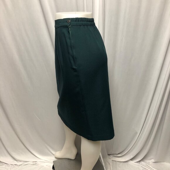 Tan Jay Petite Skirt Womens Size 14 Hunter Green Straight Vintage Classic Office - Picture 3 of 6